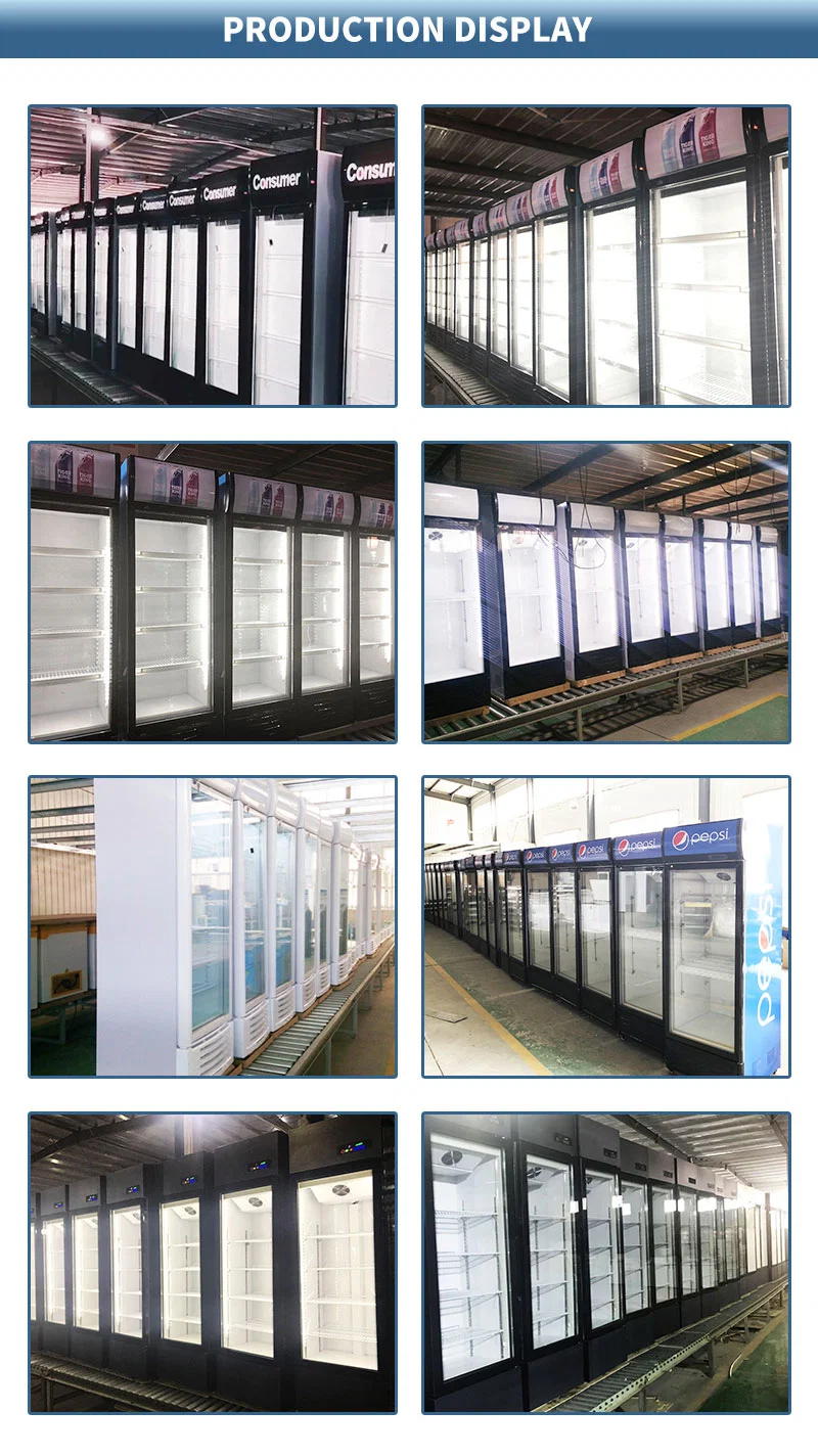 Commercial Double Door Vertical Display Cooler Refrigerator